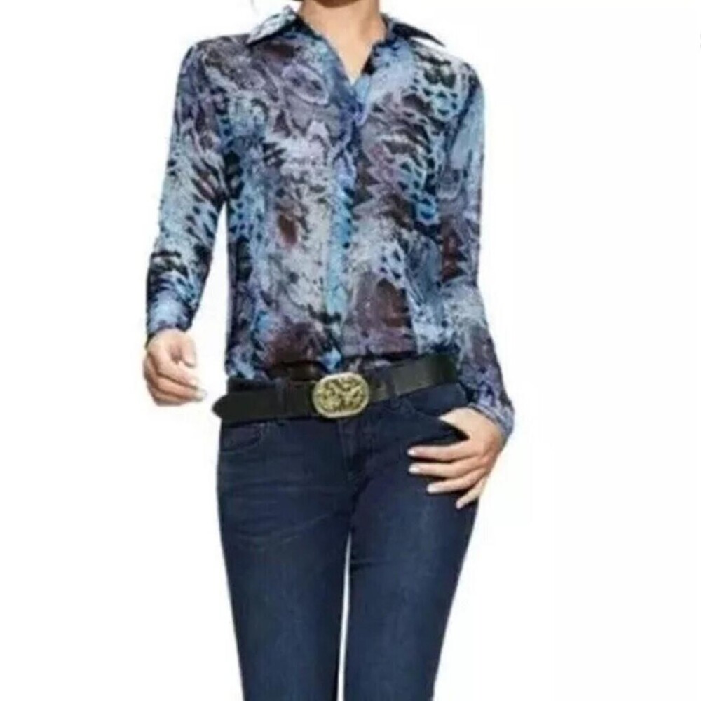 Cabi Women's Blue and Purple Blouse